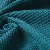 Waffelpiqué Baumwolle Hell Petrol