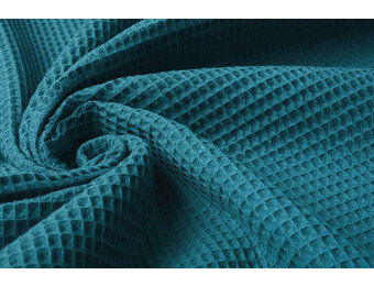 Waffelpiqué Baumwolle Hell Petrol
