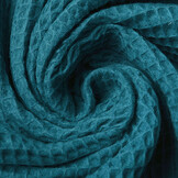 Waffelpiqué Baumwolle Hell Petrol