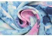 Crinkle Crêpe Printed Watercolor Blue