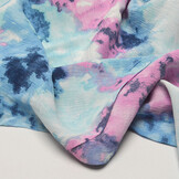 Crinkle Crêpe Bedrukt Watercolor Blauw