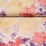 Crinkle Crêpe Bedrukt Watercolor Rood