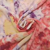 Crinkle Crêpe Printed Watercolor Red