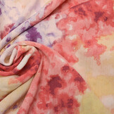 Crinkle Crêpe Printed Watercolor Red