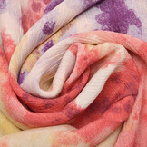 Crinkle Crêpe Printed Watercolor Red