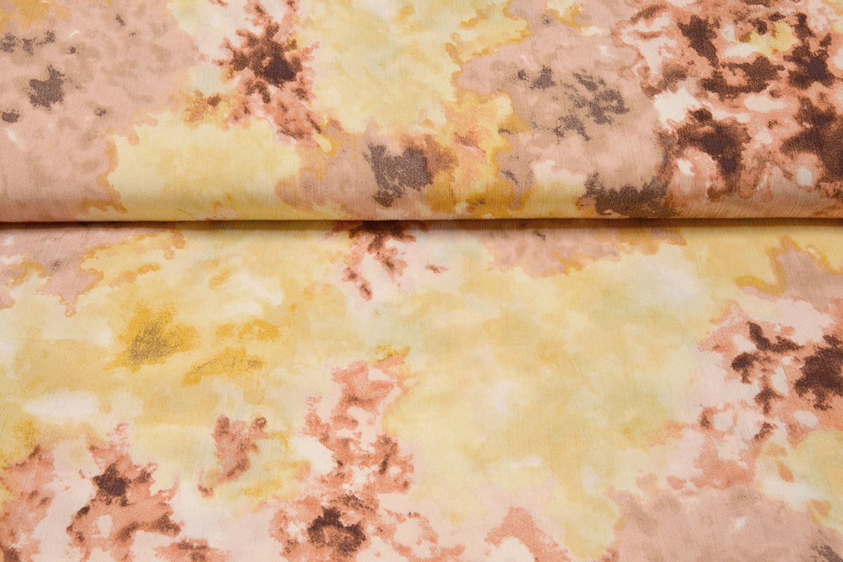 Crinkle Crêpe Bedruckt Watercolor Gelb