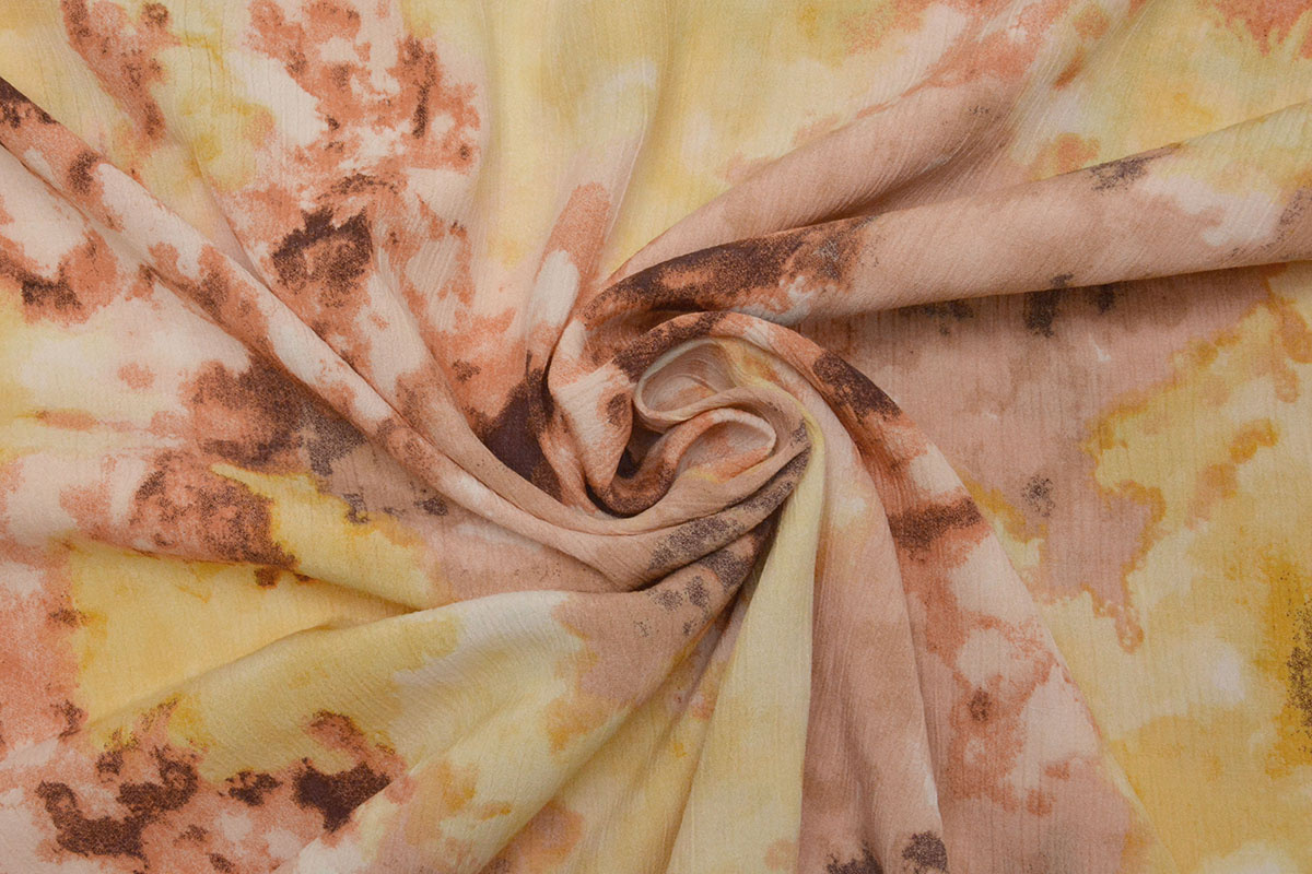 Crinkle Crêpe Bedruckt Watercolor Gelb