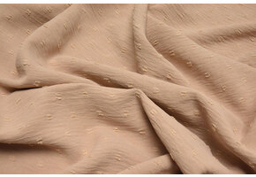 Dobby American Crêpe Carlijn Beige-Puderrosa