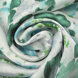 Crinkle Satin Printed Aisha Flowers Green