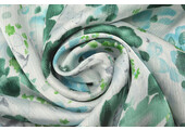 Crinkle Satin Printed Aisha Flowers Green