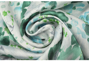 Crinkle  Satin Bedruckt Aisha Blumen Grün