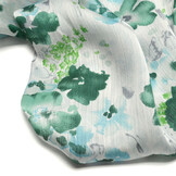 Crinkle Satin Printed Aisha Flowers Green