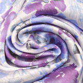 Crinkle Satin Printed Aisha Flowers Purple