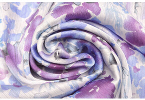 Crinkle  Satin Bedruckt Aisha Blumen Lila