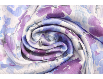 Crinkle Satin Bedruckt Aisha Blumen Lila