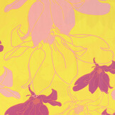 100% Viscose Annika Bloemen Geel