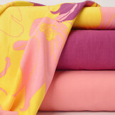 100% Viscose Annika Bloemen Geel