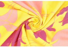 100% Viskose Annika Blumen Gelb