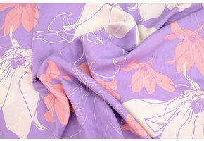 100% Viscose Annika Flowers Lilac