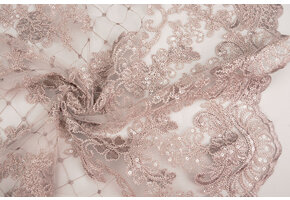 Mesh Embroidered  Sequins Quenya Old Lilac