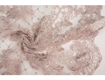 Mesh Embroidered  Sequins Quenya Old Lilac