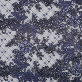 Mesh Embroidered  Sequins Quenya Navy Blue