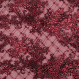 Mesh Embroidered  Sequins Quenya Wine Red