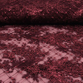 Mesh Embroidered  Sequins Quenya Wine Red