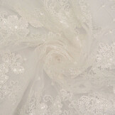 Mesh Embroidered  Sequins Quenya Off-White