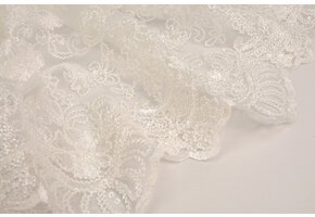 Mesh Embroidered  Sequins Quenya Off-White