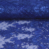 Mesh Embroidered  Sequins Quenya Royal Blue