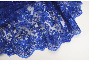 Netz Bestickt Pailletten Quenya Königsblau