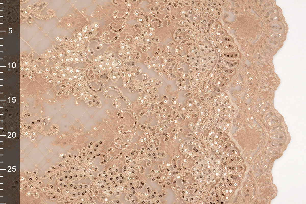 Mesh Embroidered Sequins Quenya Champagne