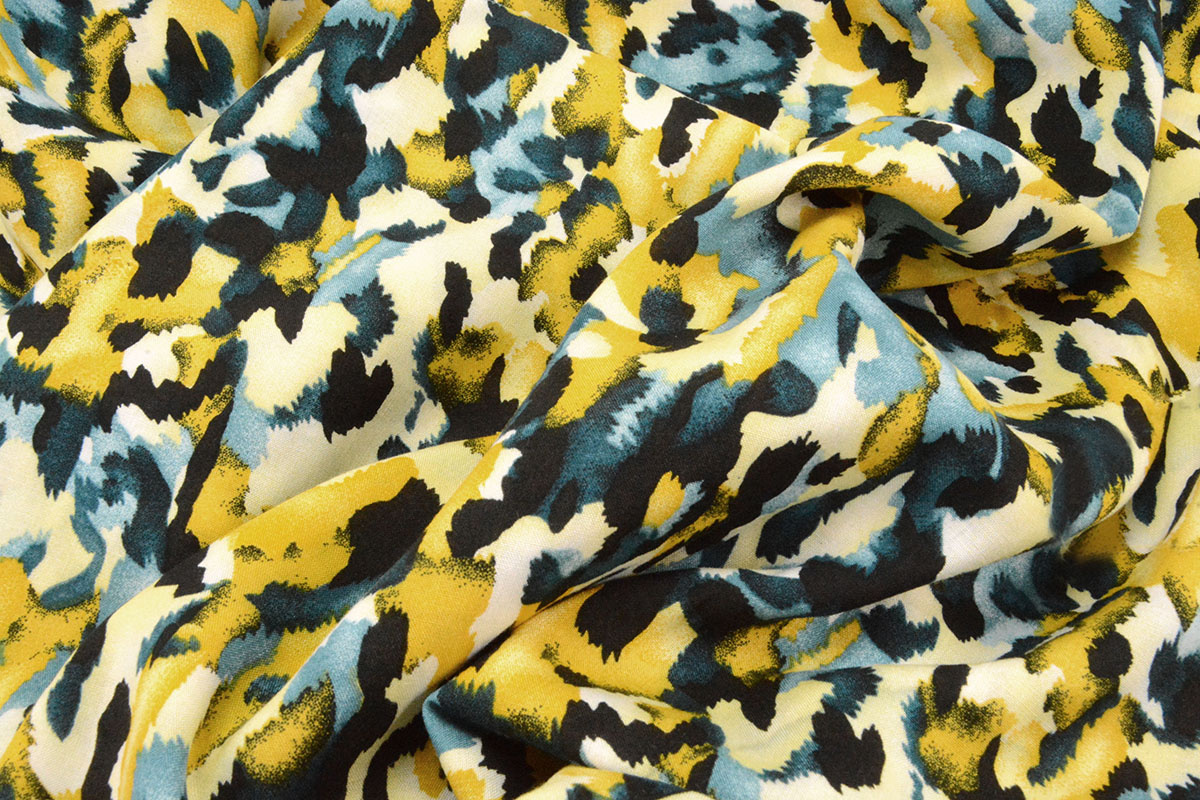 100% Viscose Mavara Petrol Geel
