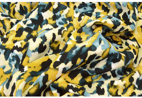 100% Viscose Mavara Petrol Geel