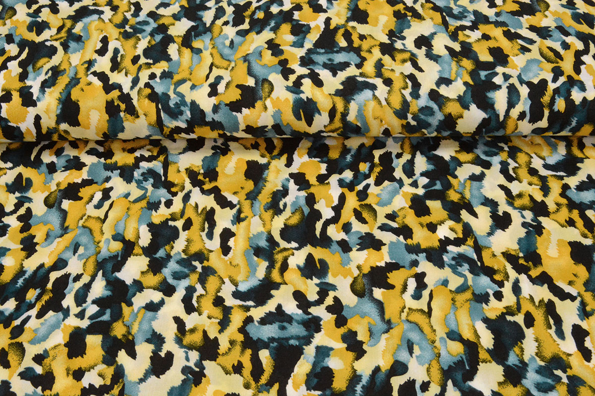 100% Viscose Mavara Petrol Geel