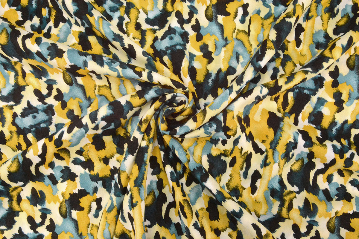100% Viscose Mavara Petrol Geel