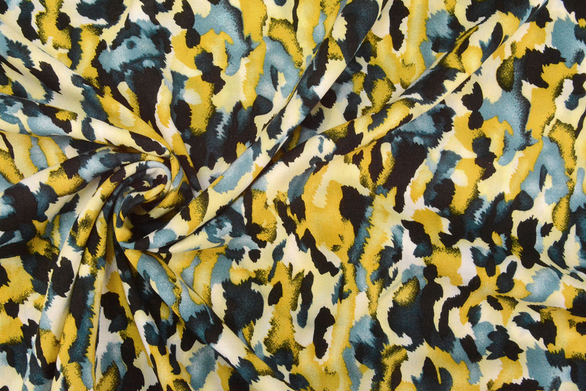 100% Viscose Mavara Petrol Geel
