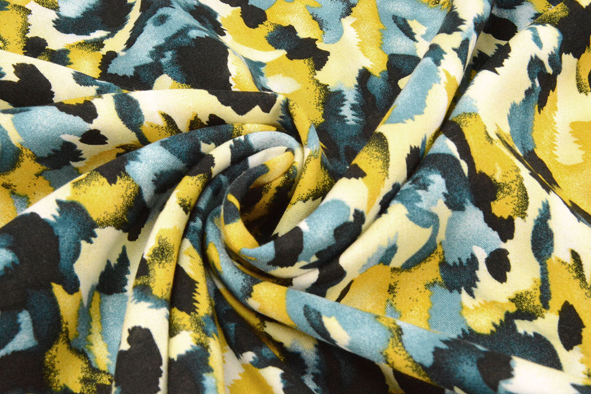 100% Viscose Mavara Petrol Geel