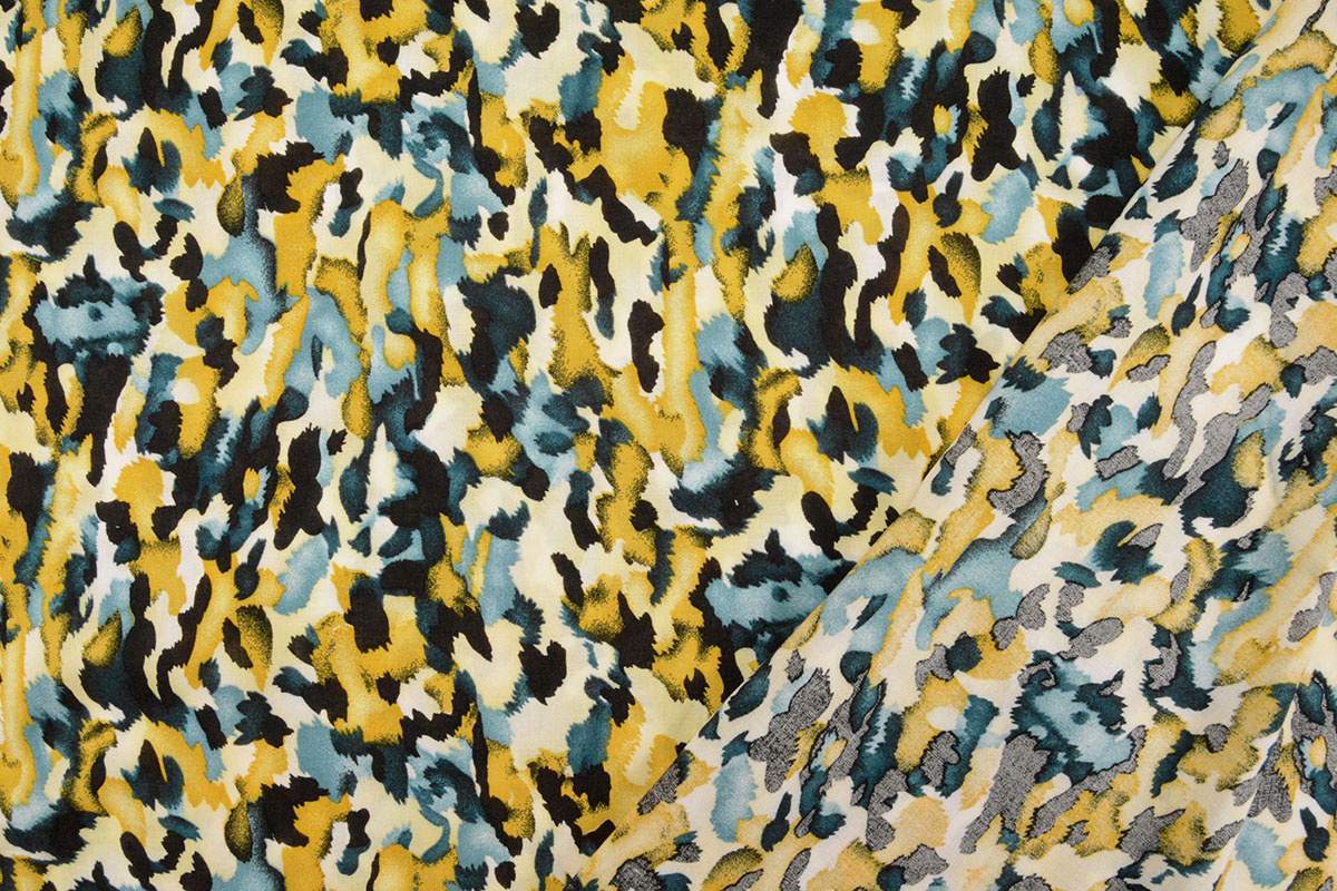 100% Viscose Mavara Petrol Geel