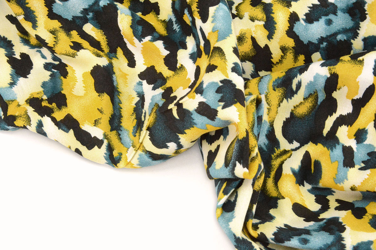 100% Viscose Mavara Petrol Geel