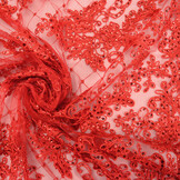 Mesh Geborduurd Pailletten Quenya Rood