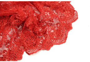 Mesh Embroidered  Sequins Quenya Red
