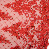 Netz Bestickt Pailletten Quenya Rot