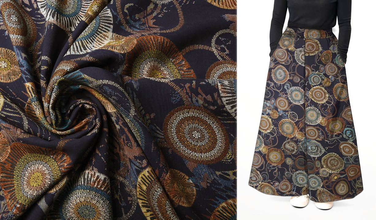 100% Viskose Círculos Multi 3