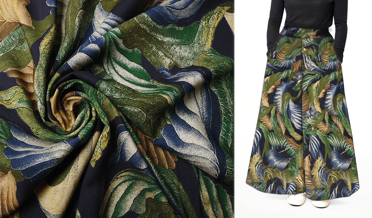 100% Viscose Bustani Bladeren Multi 1