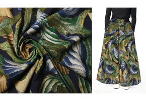 100% Viscose Bustani Bladeren Multi 1