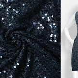 Sequins on Lurex Joni Navy Blue