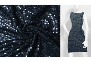 Sequins on Lurex Joni Navy Blue