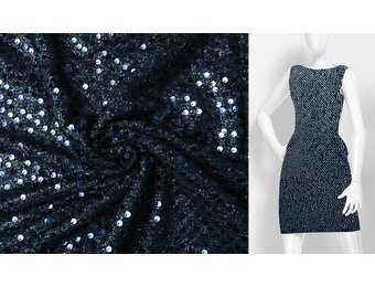 Pailletten auf Lurex Joni Marineblau